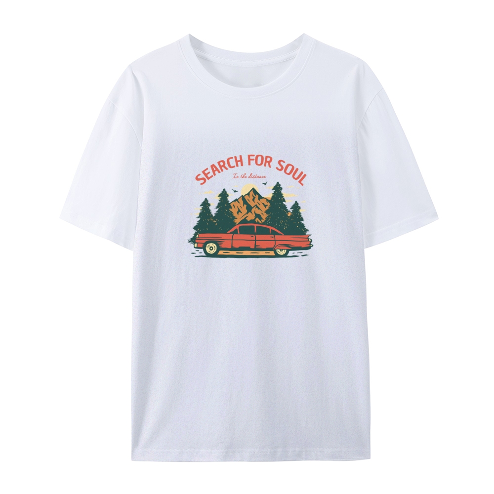Cotton T-Shirt | Forest Search For Soul Casual Short Sleeve TEE | TIDE