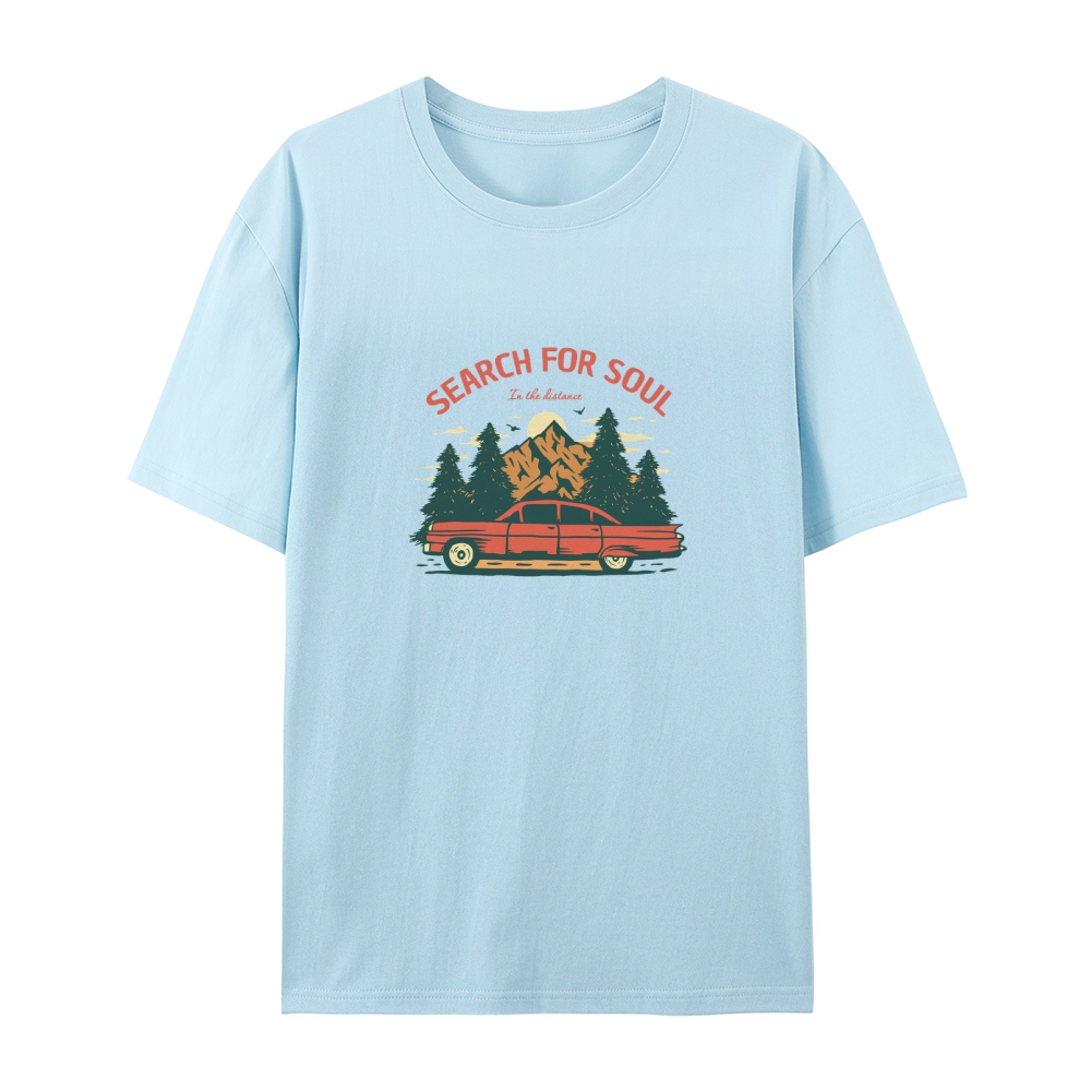 Cotton T-Shirt | Forest Search For Soul Casual Short Sleeve TEE | TIDE