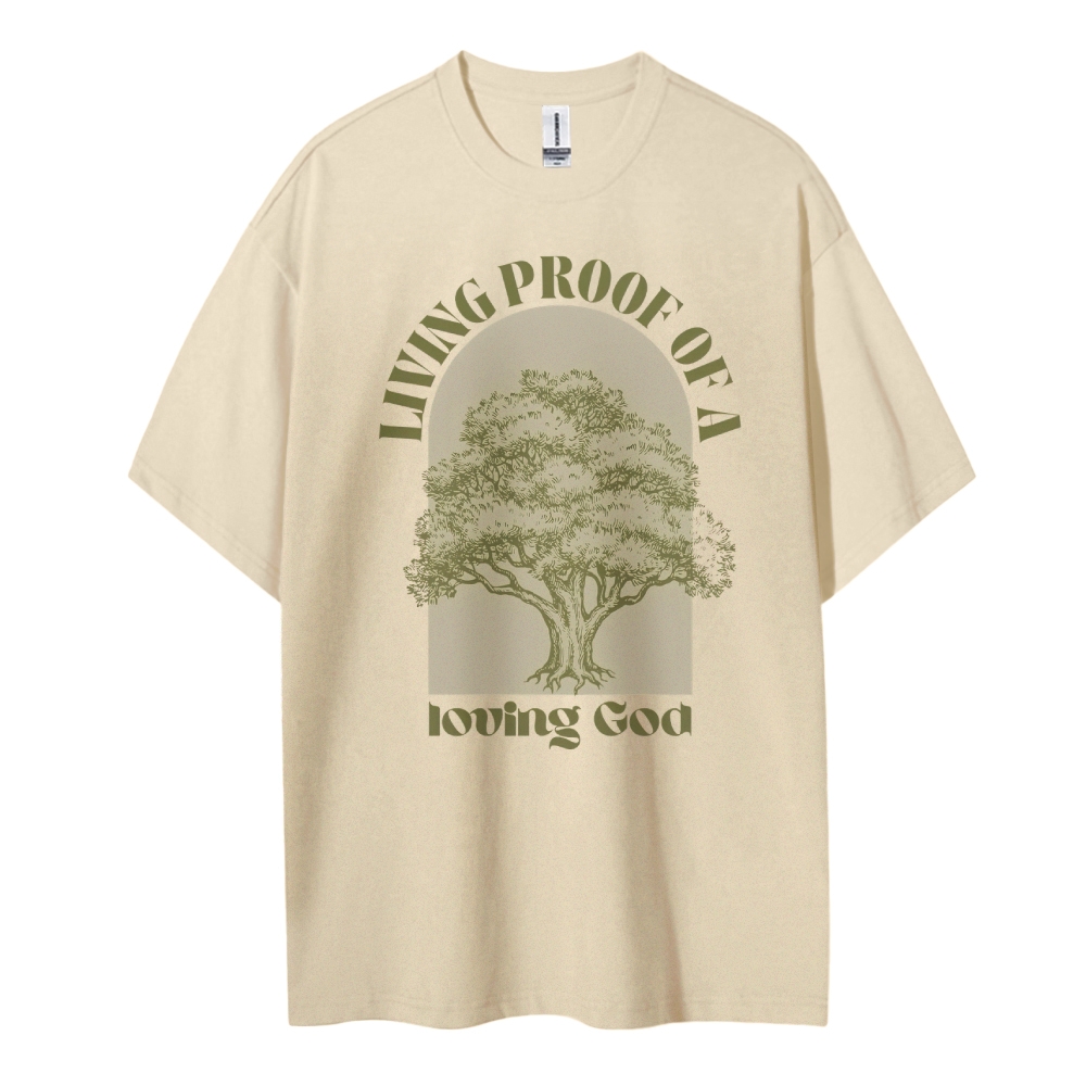 Cotton T-Shirt | Forest Living Proof Of A Loving God | TIDESENCE