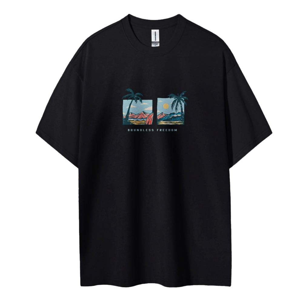 Cotton T-Shirt | Surf Boundless Freedom | TIDESENCE