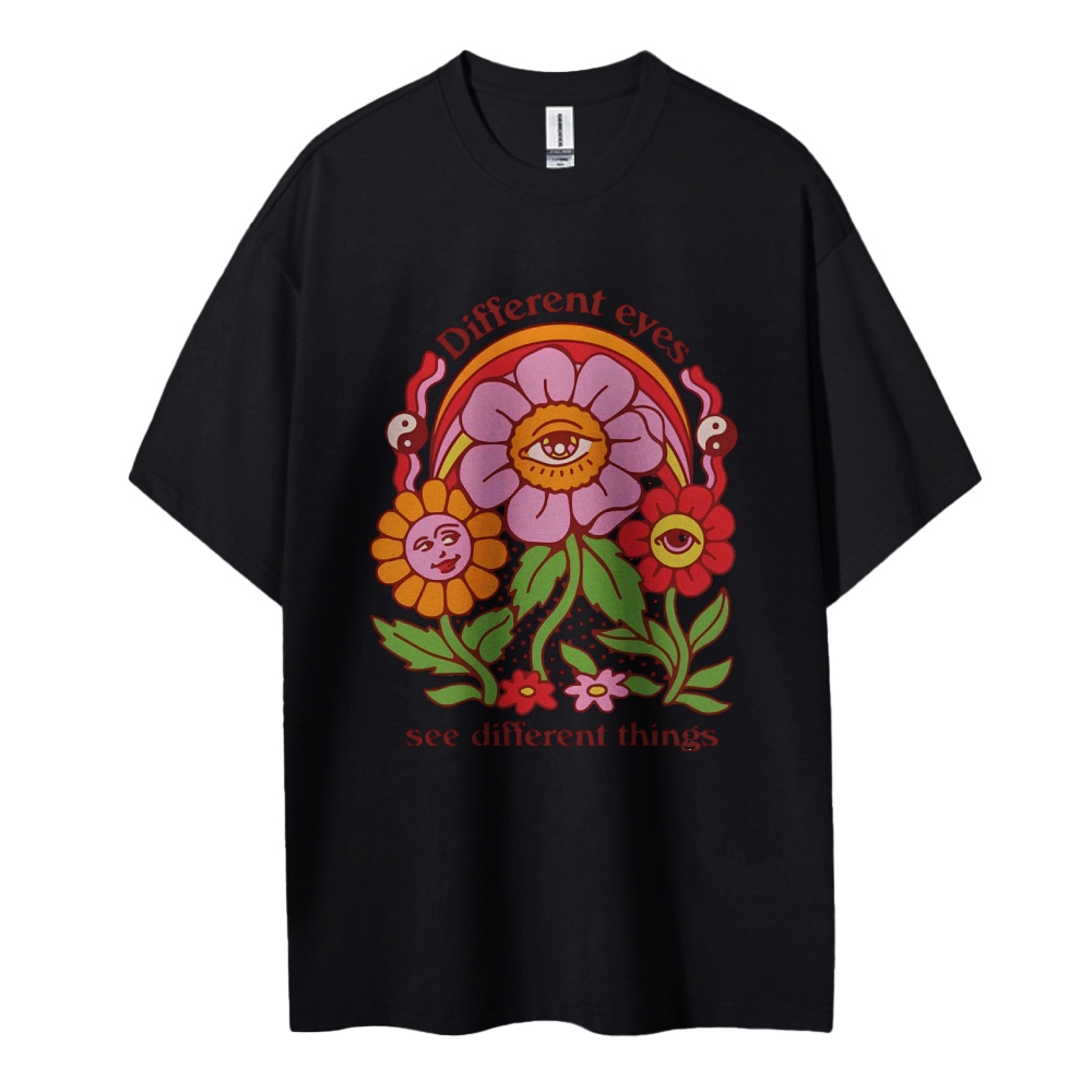 Cotton T-Shirt | Different Eyes See Different Things | TIDESENCE