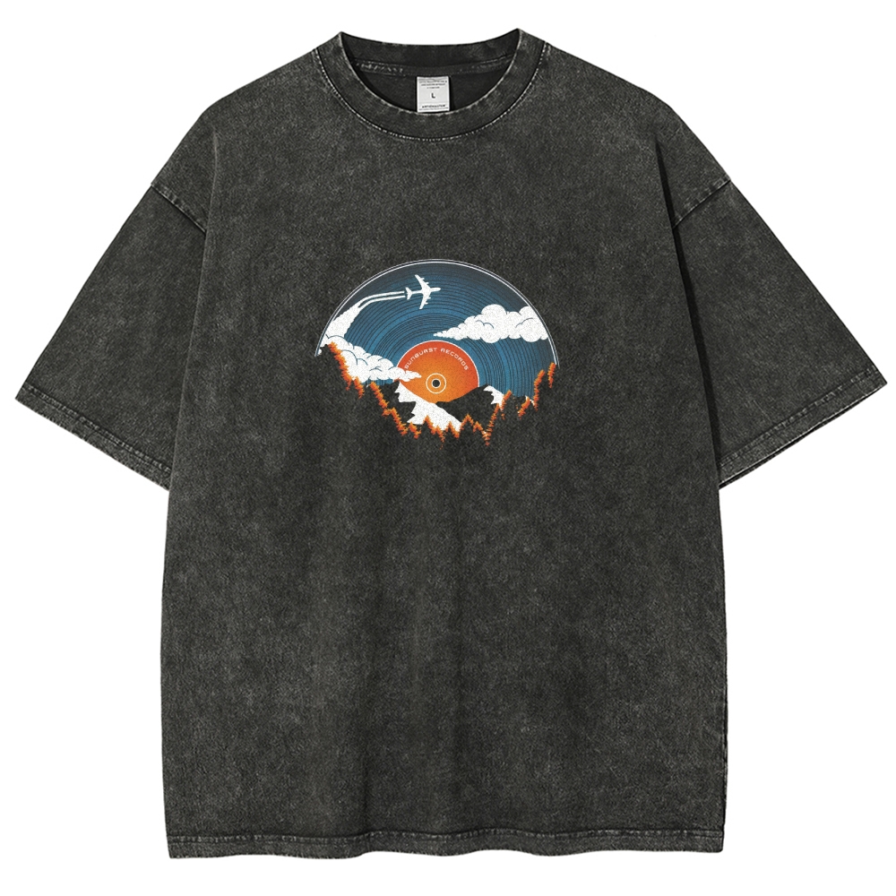 Washed T-Shirt | Landscape Unisex Fit Super Soft | TIDESENCE
