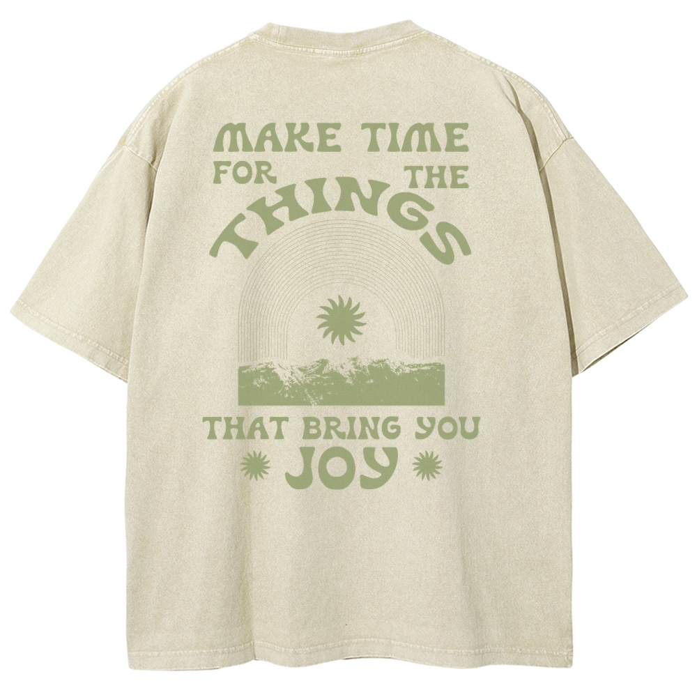 Washed T-Shirt | Hippie Sun Unisex Things That Bring You Joy | TIDESENCE