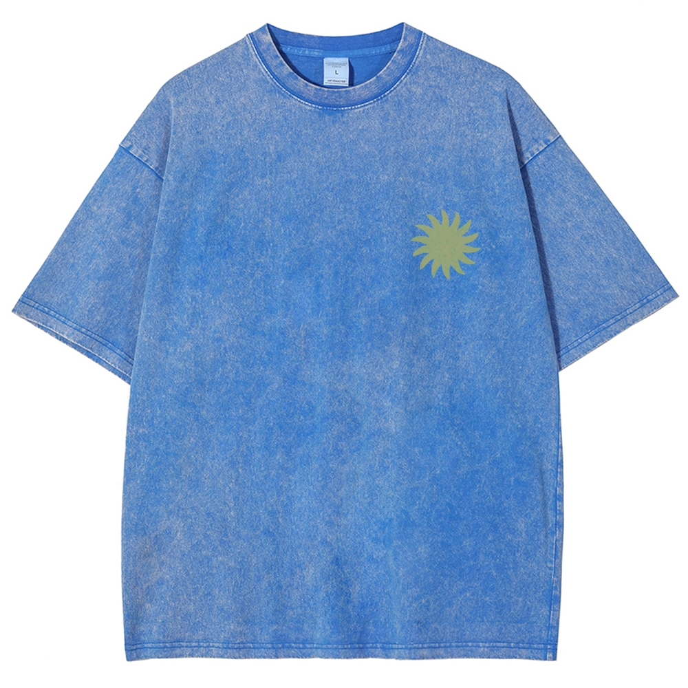 Washed T-Shirt | Hippie Sun Unisex Things That Bring You Joy | TIDESEN
