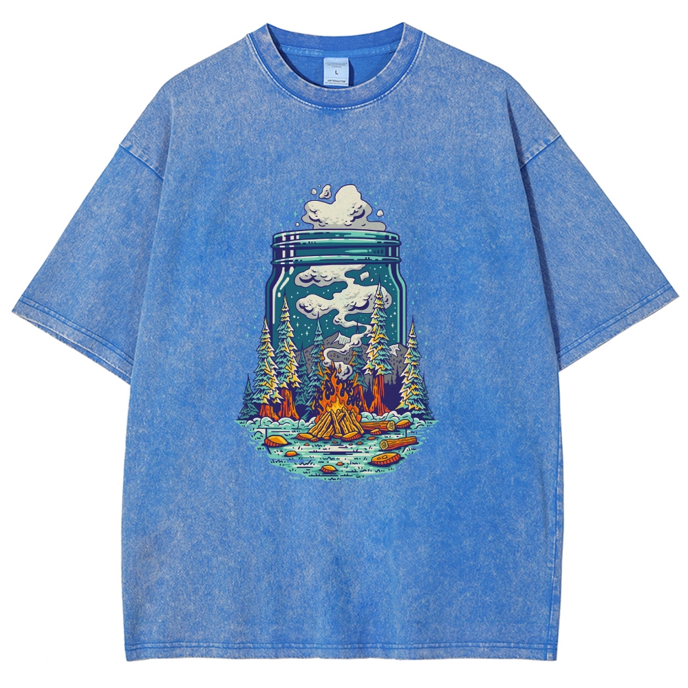 Washed T-Shirt | Unisex Fit Forest Fire | TIDESENCE