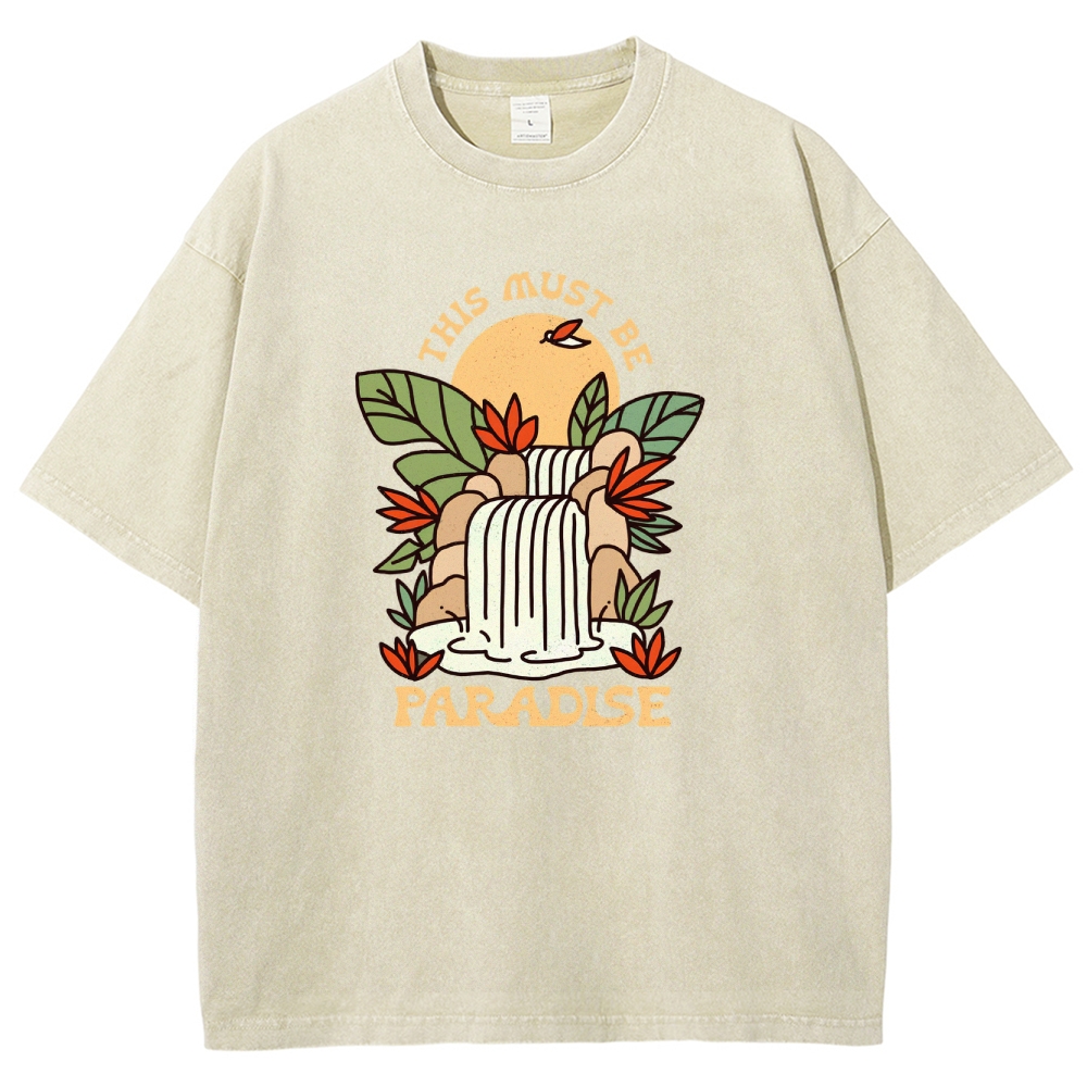 Washed T-Shirt | Unisex Fit This Must Be Paradise | TIDESENCE
