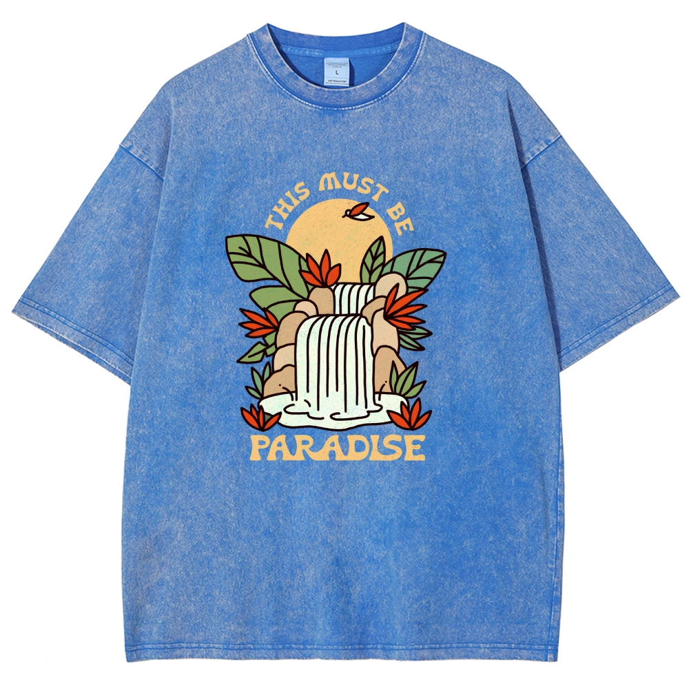 Washed T-Shirt | Unisex Fit This Must Be Paradise | TIDESENCE