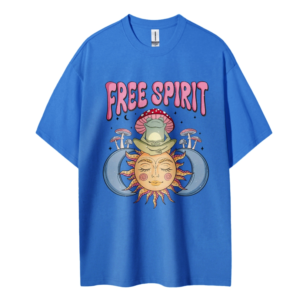 Cotton T-Shirt | Hippie Sun Free Spirit Unisex Fit | TIDESENCE