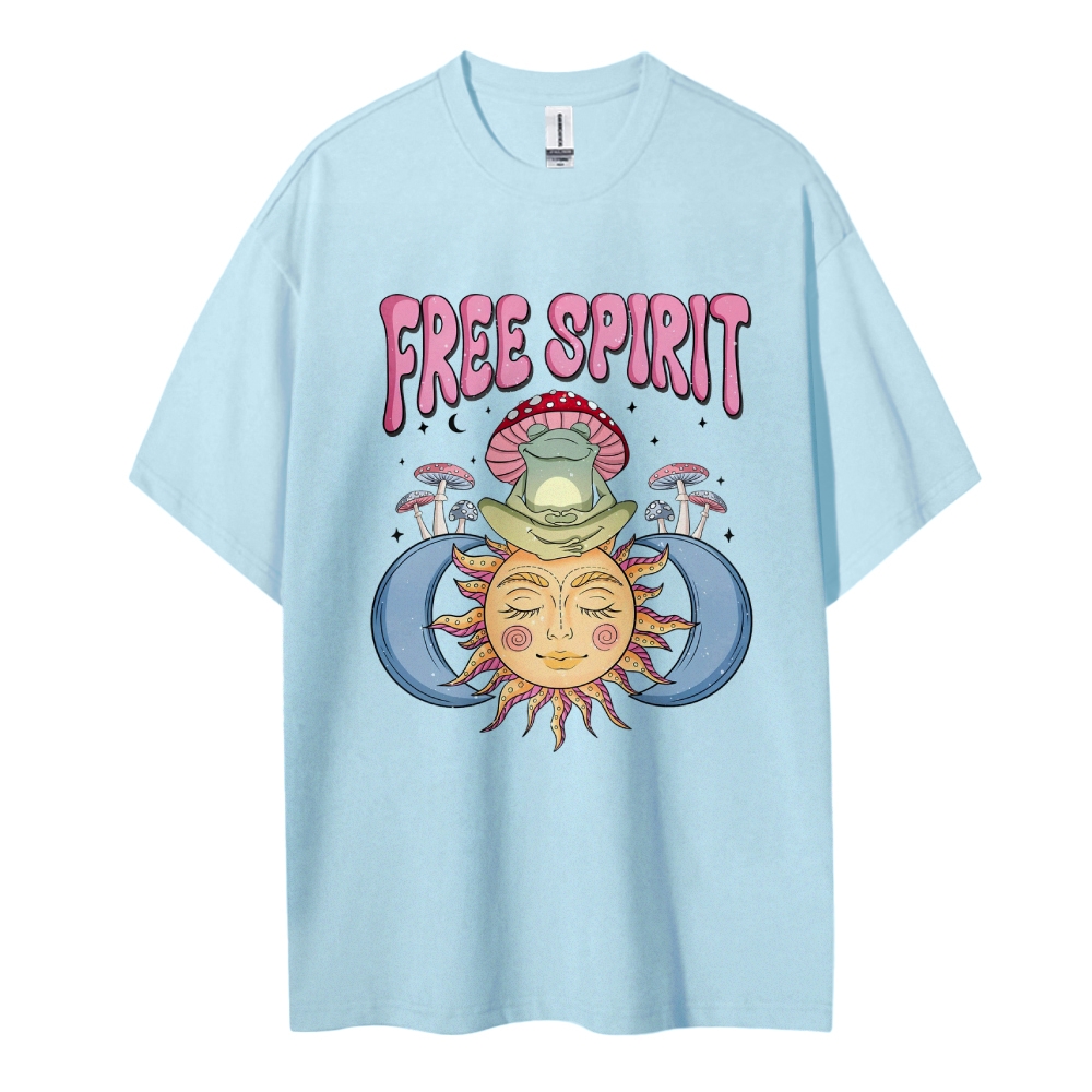 Cotton T-Shirt | Hippie Sun Free Spirit Unisex Fit | TIDESENCE