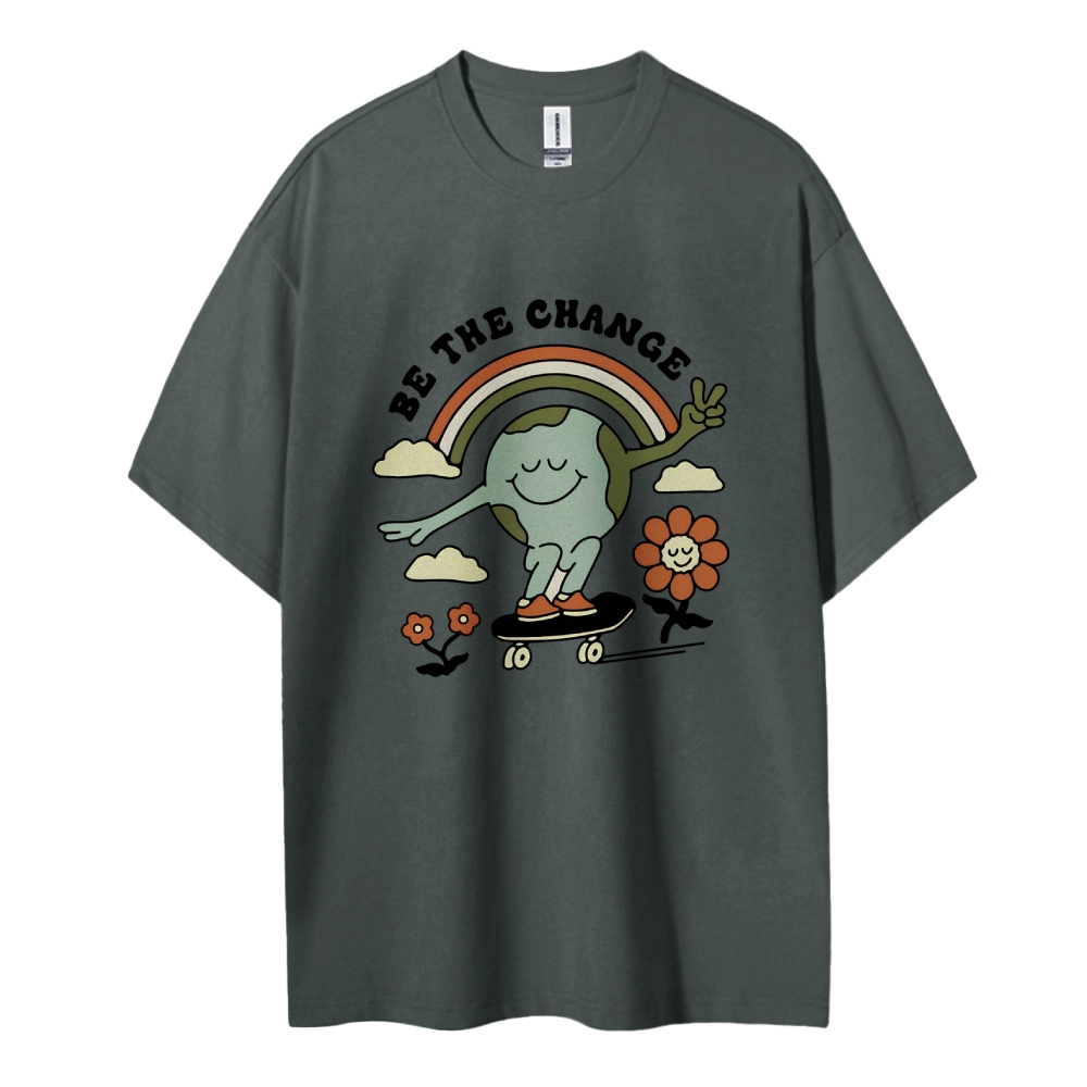Cotton T-Shirt | Be The Change Protect Earth Unisex Fit | TIDESENCE