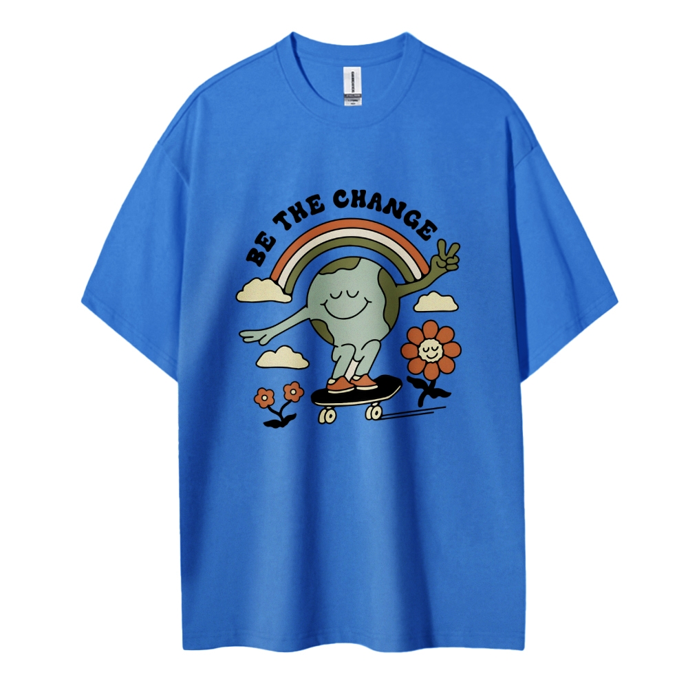 Cotton T-Shirt | Be The Change Protect Earth Unisex Fit | TIDESENCE