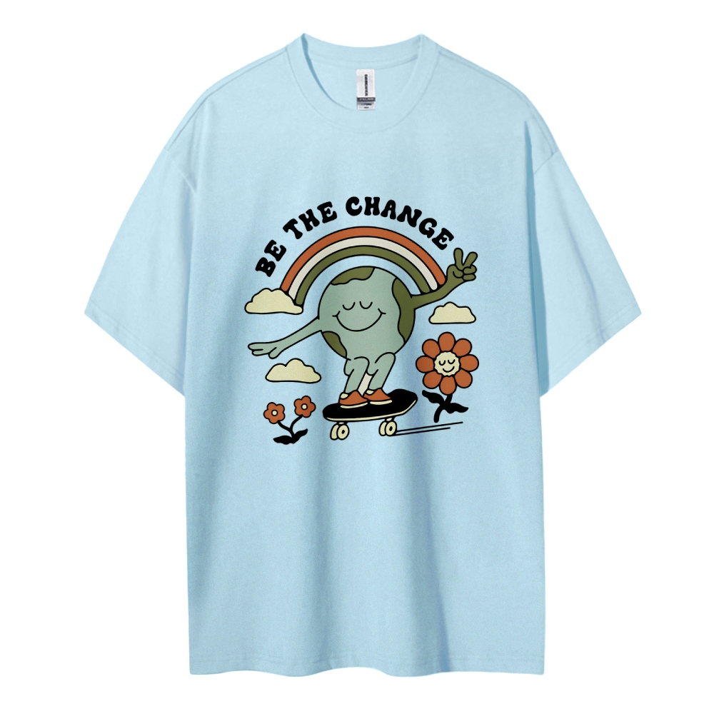 Cotton T-Shirt | Be The Change Protect Earth Unisex Fit | TIDESENCE