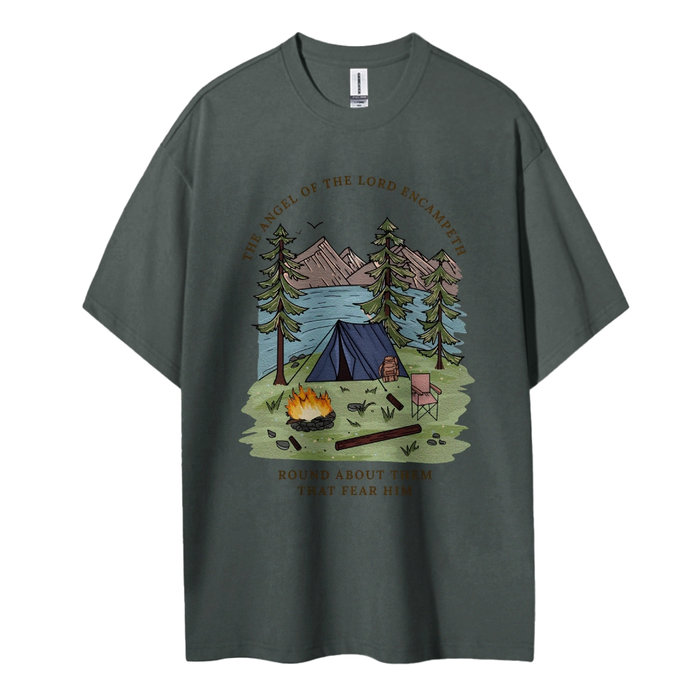 Cotton T-Shirt | Adventure Journey Forest Camping Unisex Fit | TIDESEN