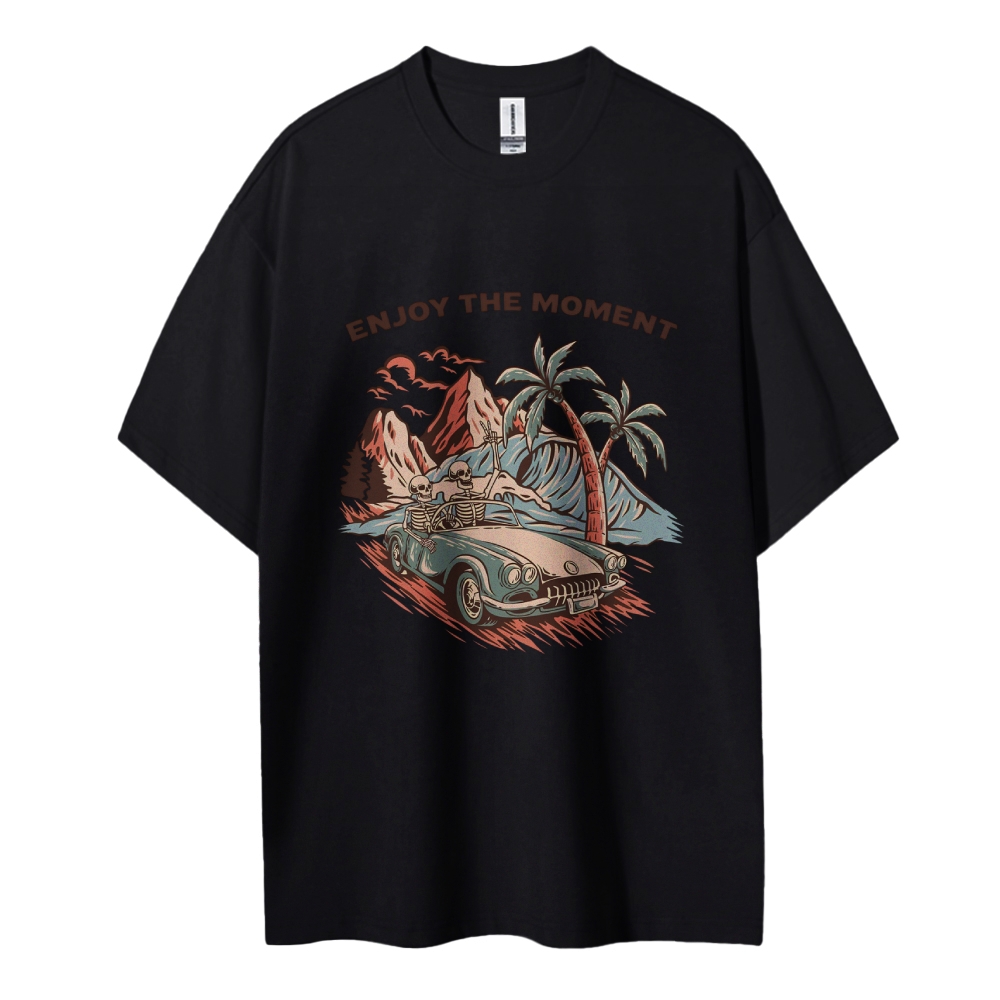 Cotton T-Shirt | Adventure Journey Unisex Fit Enjoy The Moment | TIDESENCE