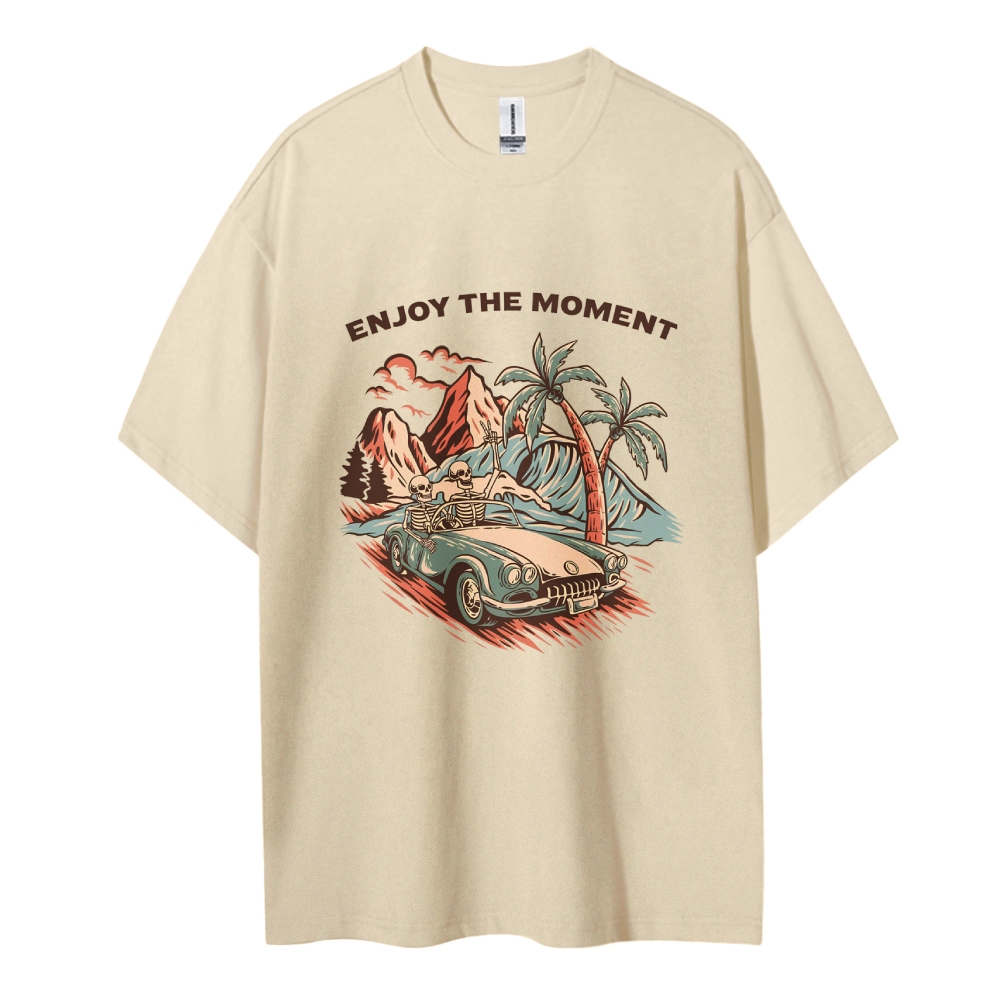 Cotton T-Shirt | Adventure Journey Unisex Fit Enjoy The Moment | TIDESENCE