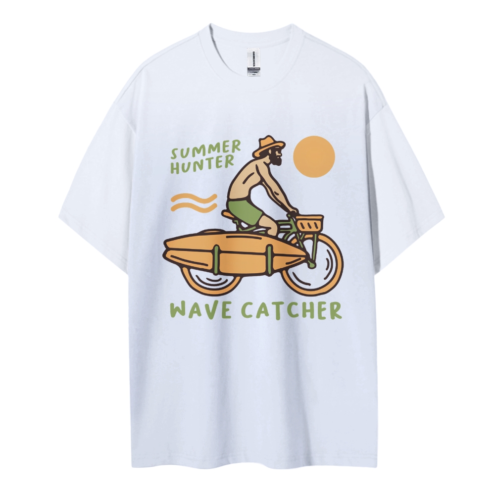 Cotton T-Shirt | Surf Unisex Fit Summer Hunter Wave Cartcher | TIDESEN
