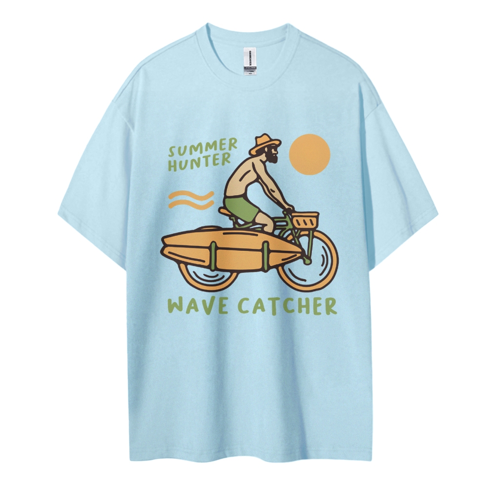 Cotton T-Shirt | Surf Unisex Fit Summer Hunter Wave Cartcher | TIDESEN