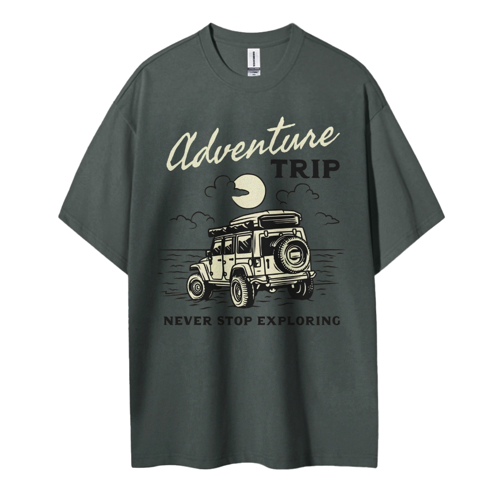 Cotton T-Shirt | Adventure Trip Unisex Never Stop Exploring | TIDESENCE