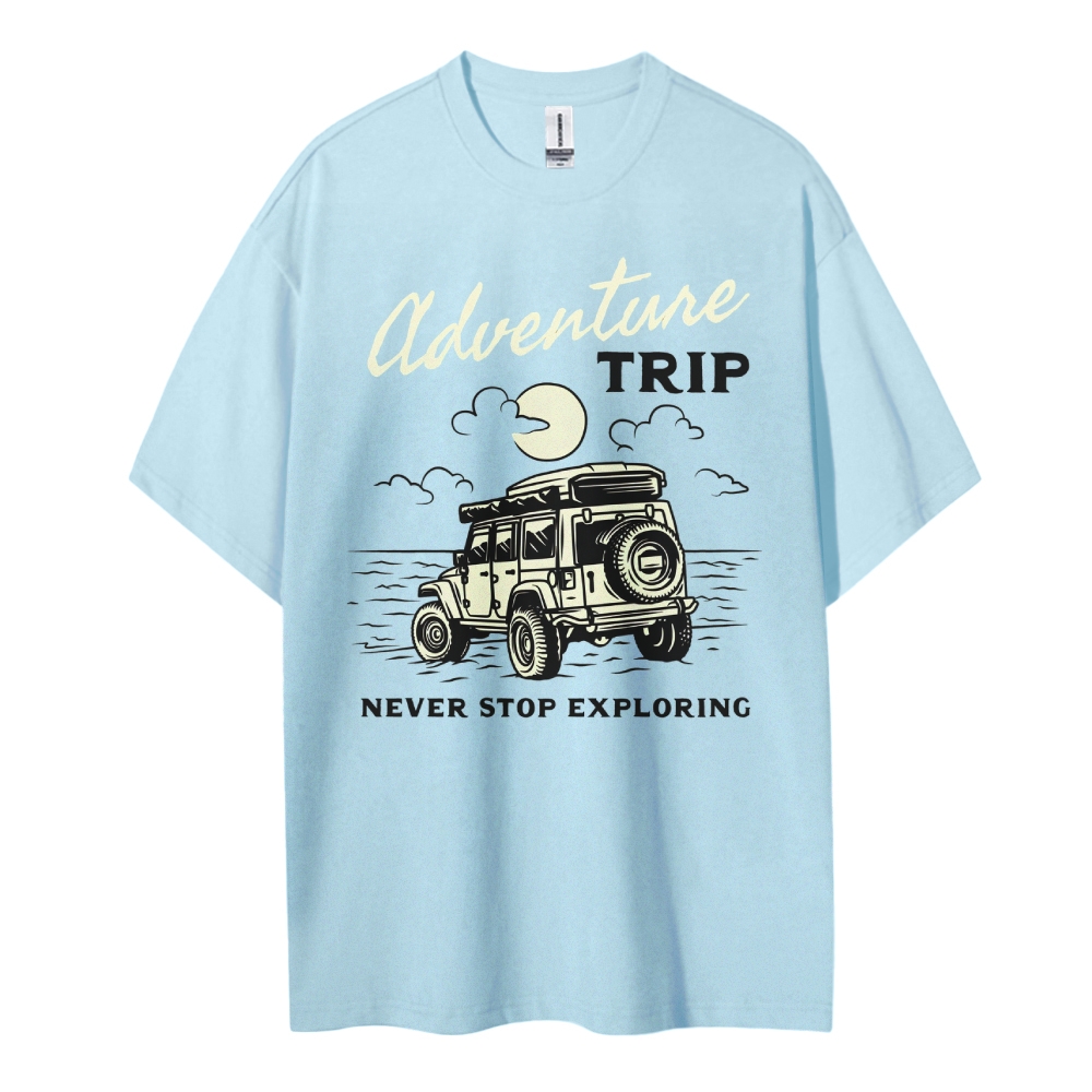 Cotton T-Shirt | Adventure Trip Unisex Never Stop Exploring | TIDESENC