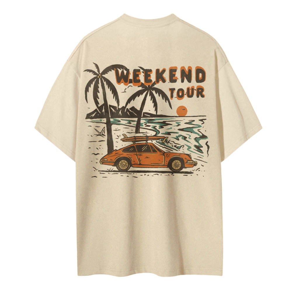 Cotton T-Shirt | Surf Journey Unisex Fit Weekend Tour | TIDESENCE