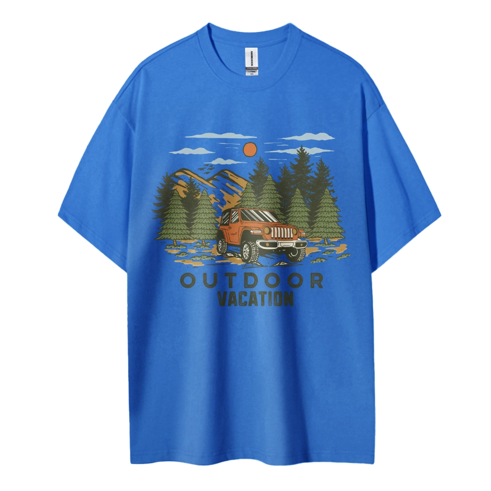 Cotton T-Shirt | Forest Journey Unisex Fit Outdoor Vacation | TIDESENC