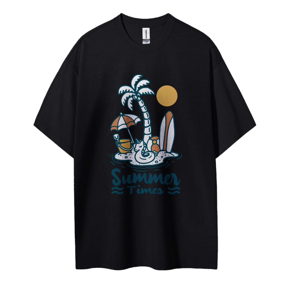 Cotton T-Shirt | Surf Unisex Fit Summer Times | TIDESENCE