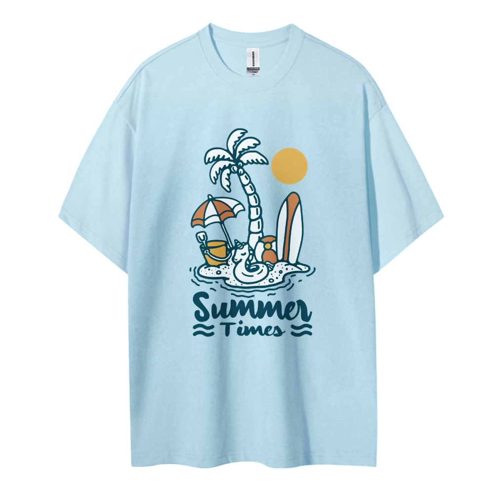 Cotton T-Shirt | Surf Unisex Fit Summer Times | TIDESENCE