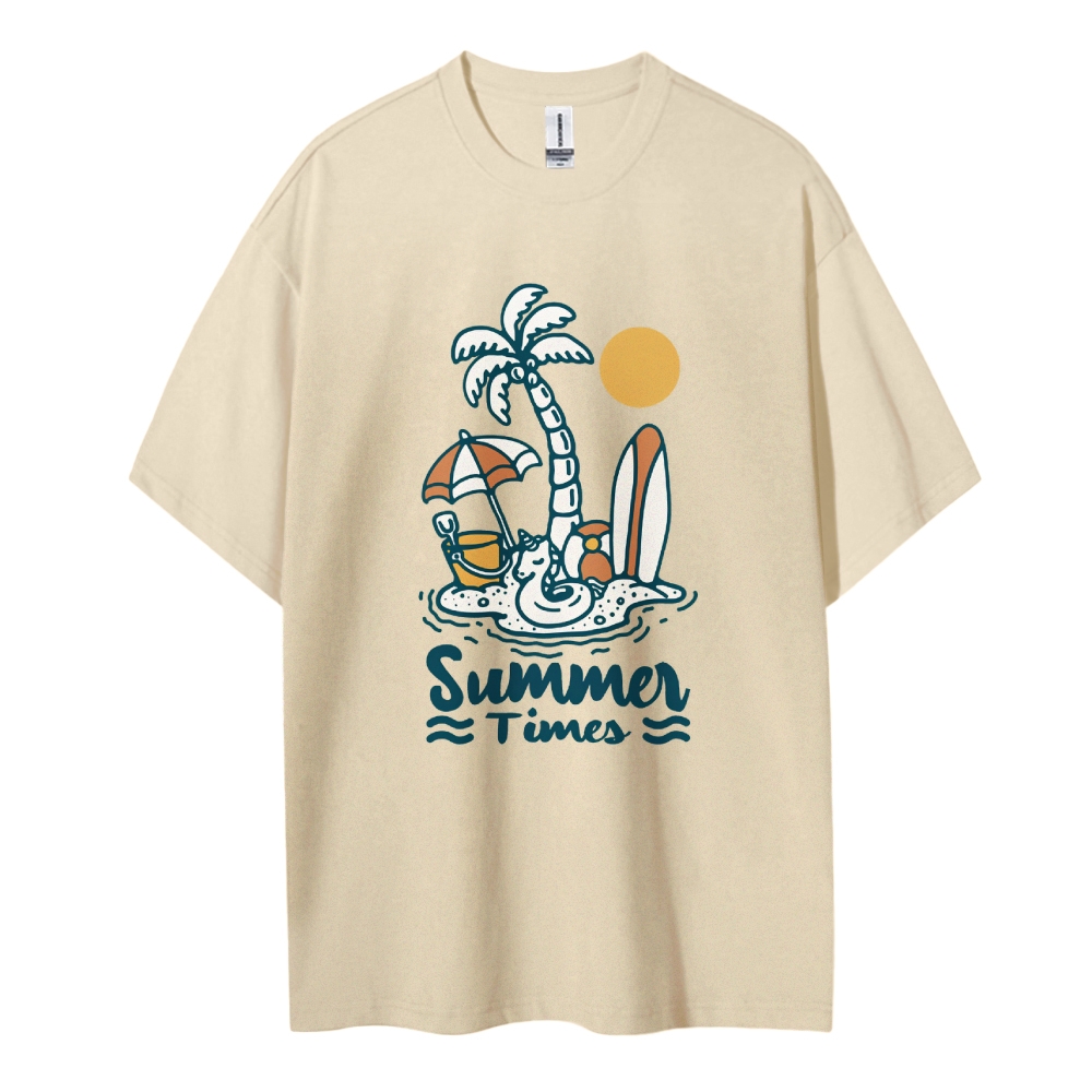 Cotton T-Shirt | Surf Unisex Fit Summer Times | TIDESENCE