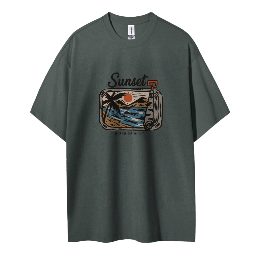 Cotton T-Shirt | Surf Sunset Unisex Fit State Of Mind | TIDESENCE