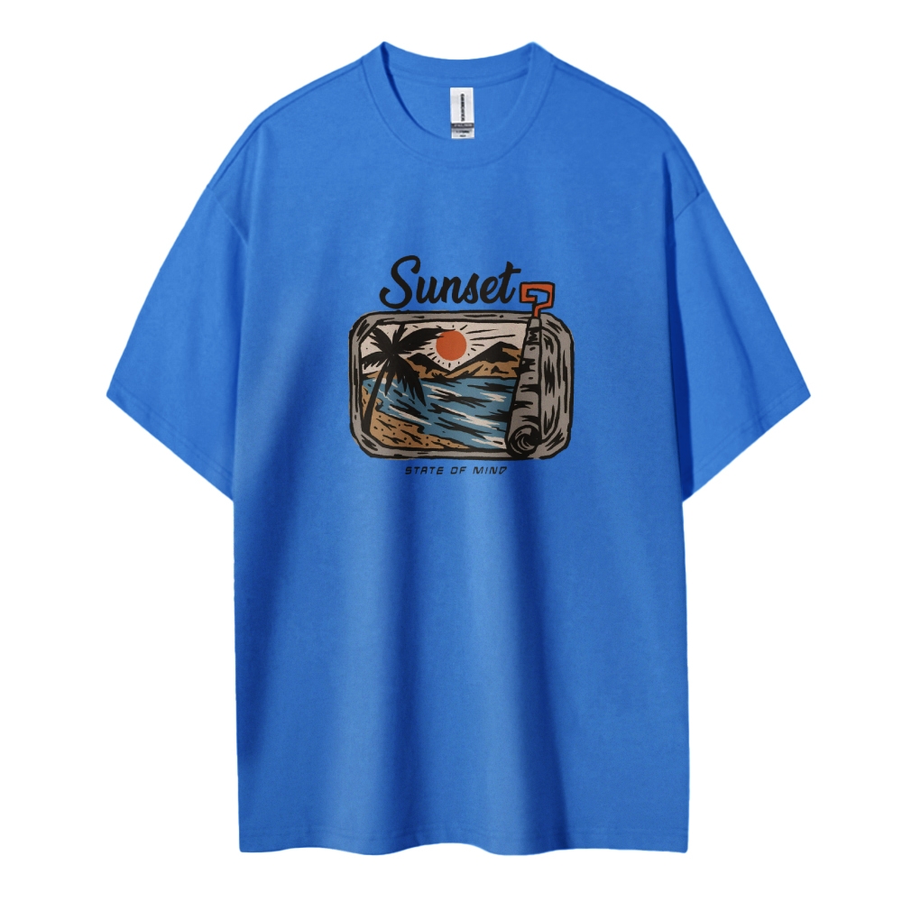Cotton T-Shirt | Surf Sunset Unisex Fit State Of Mind | TIDESENCE