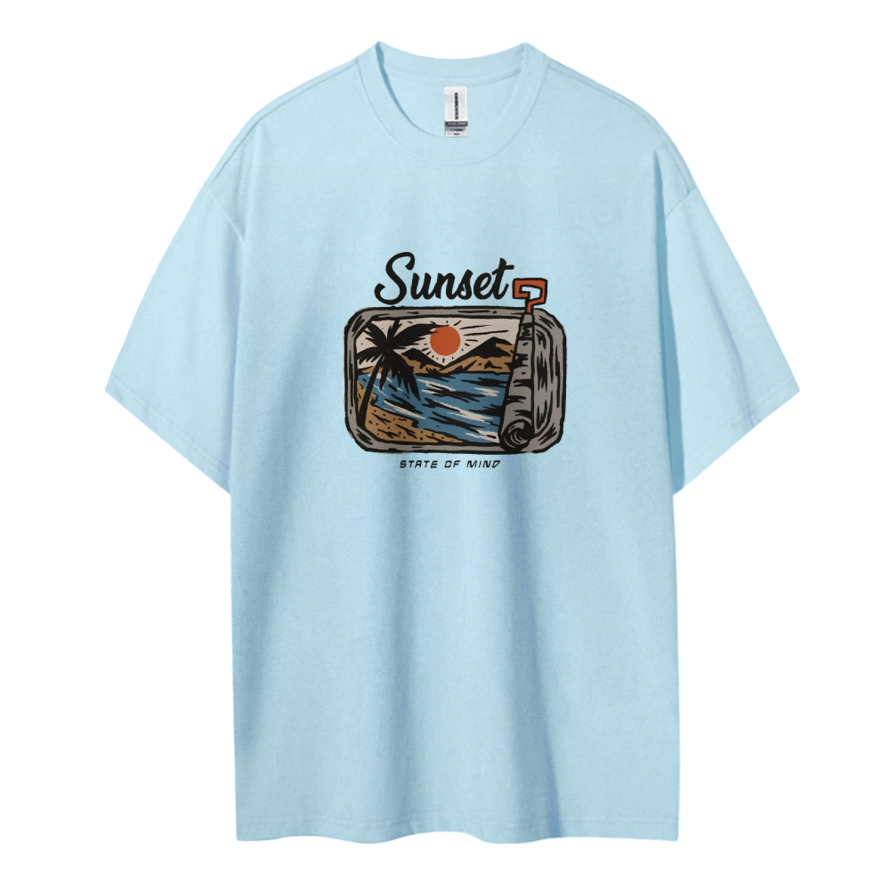 Cotton T-Shirt | Surf Sunset Unisex Fit State Of Mind | TIDESENCE