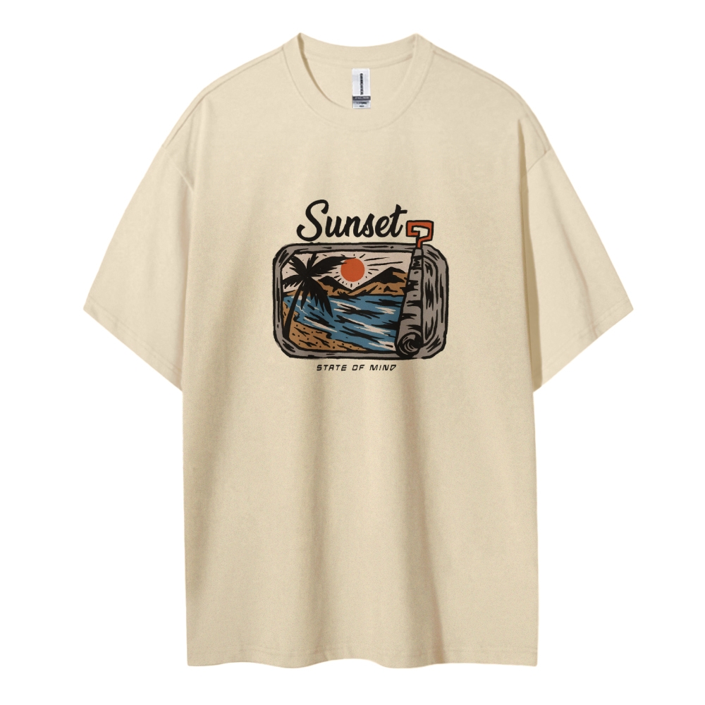 Cotton T-Shirt | Surf Sunset Unisex Fit State Of Mind | TIDESENCE