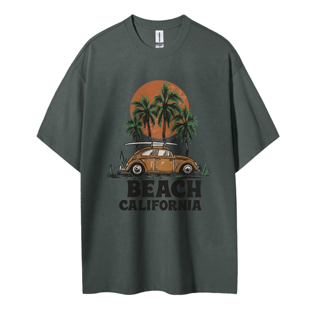 Cotton T-Shirt | Surf Unisex Fit Beach California | TIDESENCE