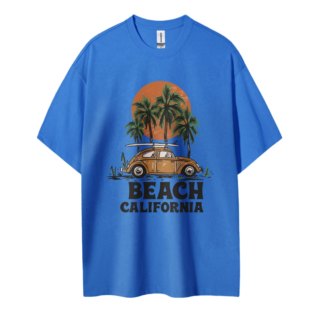 Cotton T-Shirt | Surf Unisex Fit Beach California | TIDESENCE