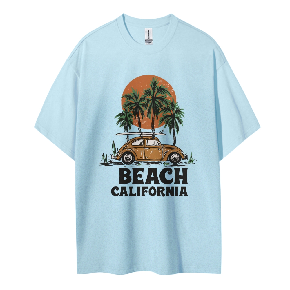 Cotton T-Shirt | Surf Unisex Fit Beach California | TIDESENCE