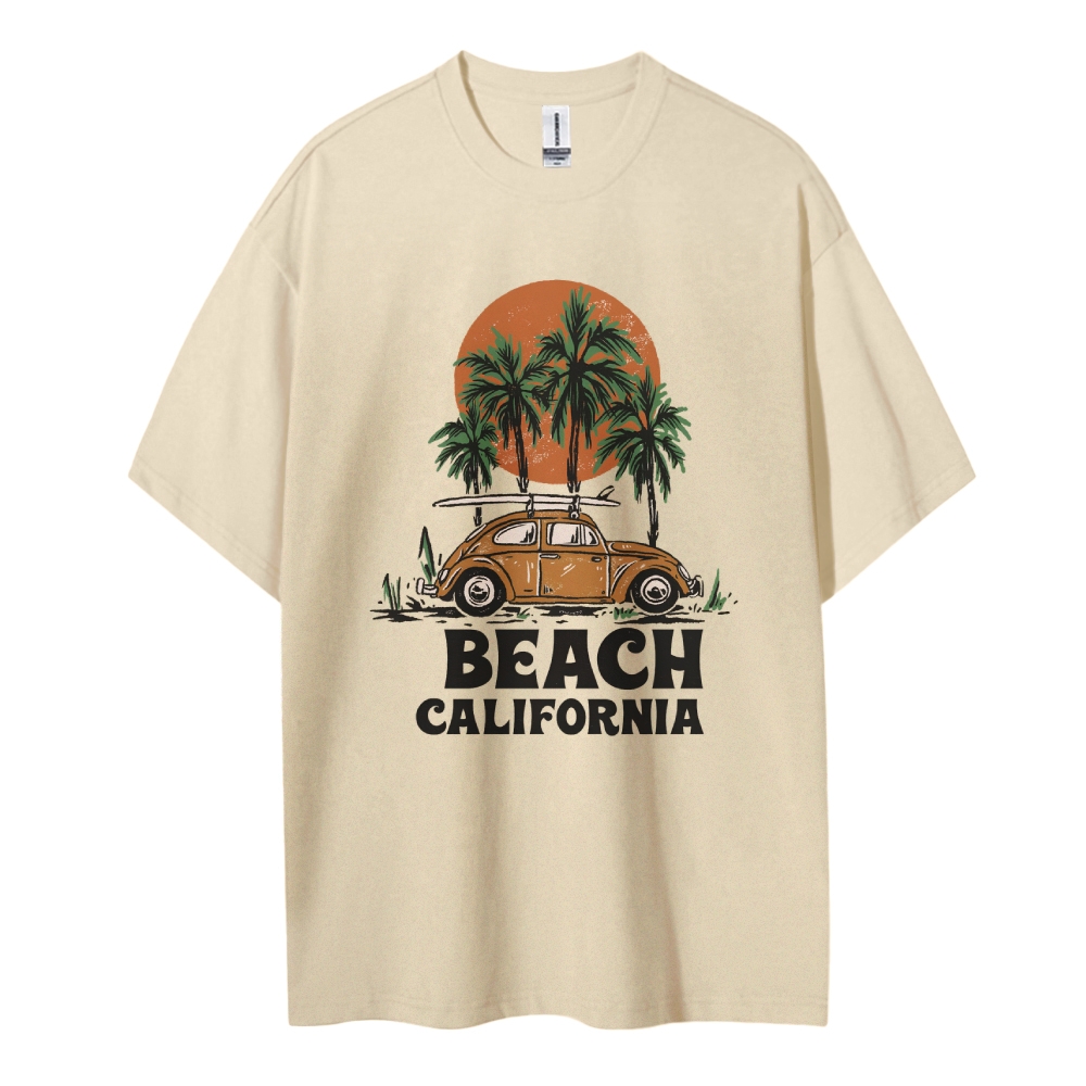 Cotton T-Shirt | Surf Unisex Fit Beach California | TIDESENCE