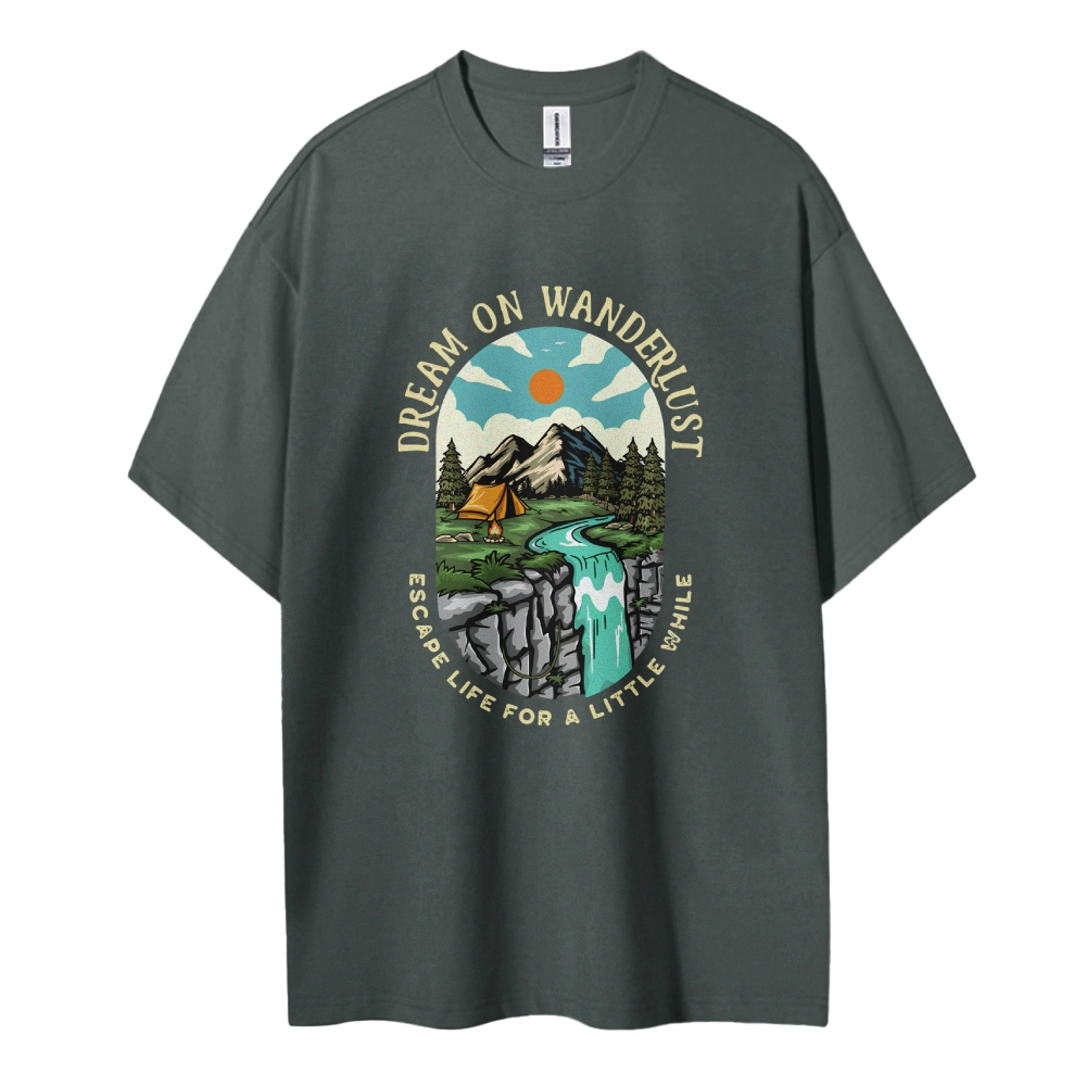 Cotton T-Shirt | Adventure Journey Unisex Dream On Wanderland | TIDESE