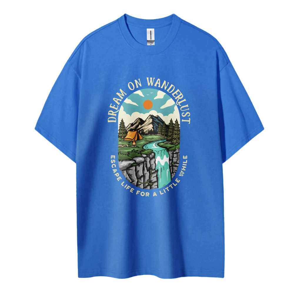 Cotton T-Shirt | Adventure Journey Unisex Dream On Wanderland | TIDESE