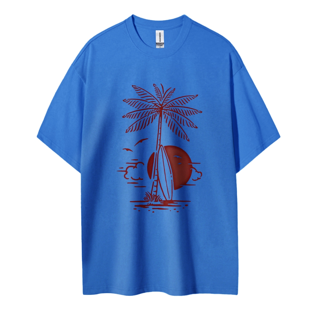 Cotton T-Shirt | Surf Unisex Fit Coconut Tree | TIDESENCE