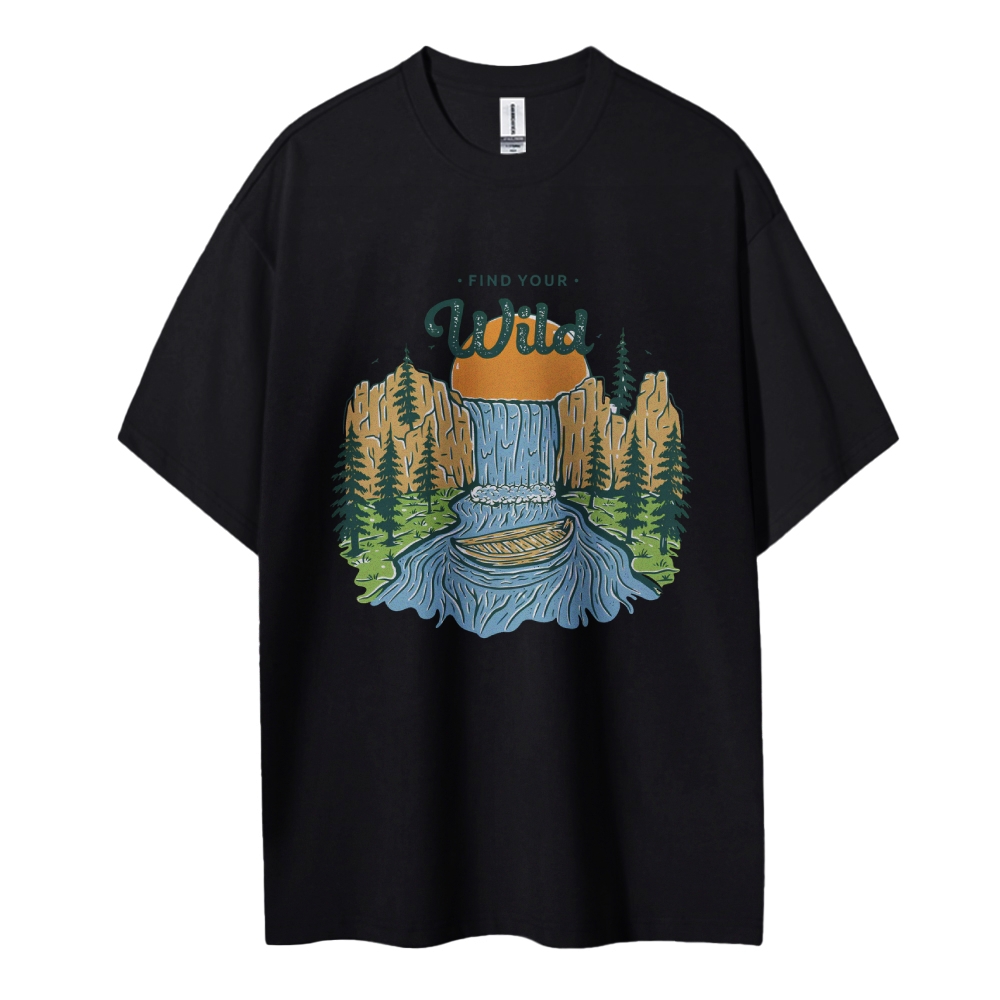 Cotton T-Shirt | Forest Landscape Unisex Fit Find Your Wild | TIDESENCE