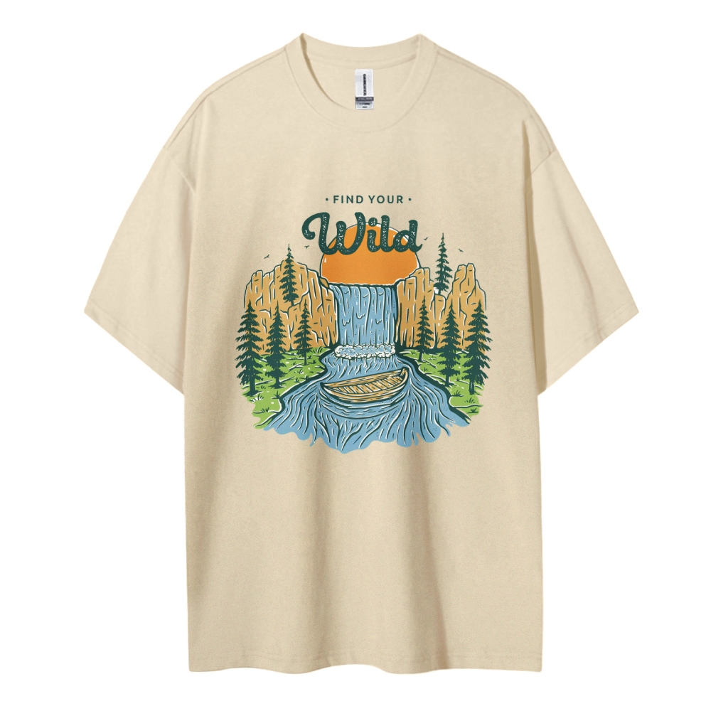 Cotton T-Shirt | Forest Landscape Unisex Fit Find Your Wild | TIDESENCE
