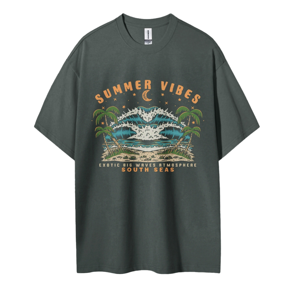 Cotton T-Shirt | Landscape Beach Unisex Fit South Seas | TIDESENCE