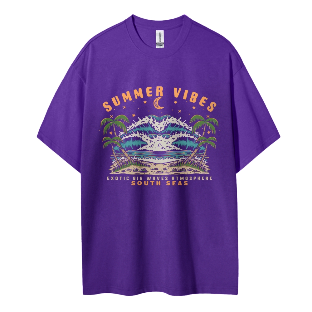 Cotton T-Shirt | Landscape Beach Unisex Fit South Seas | TIDESENCE