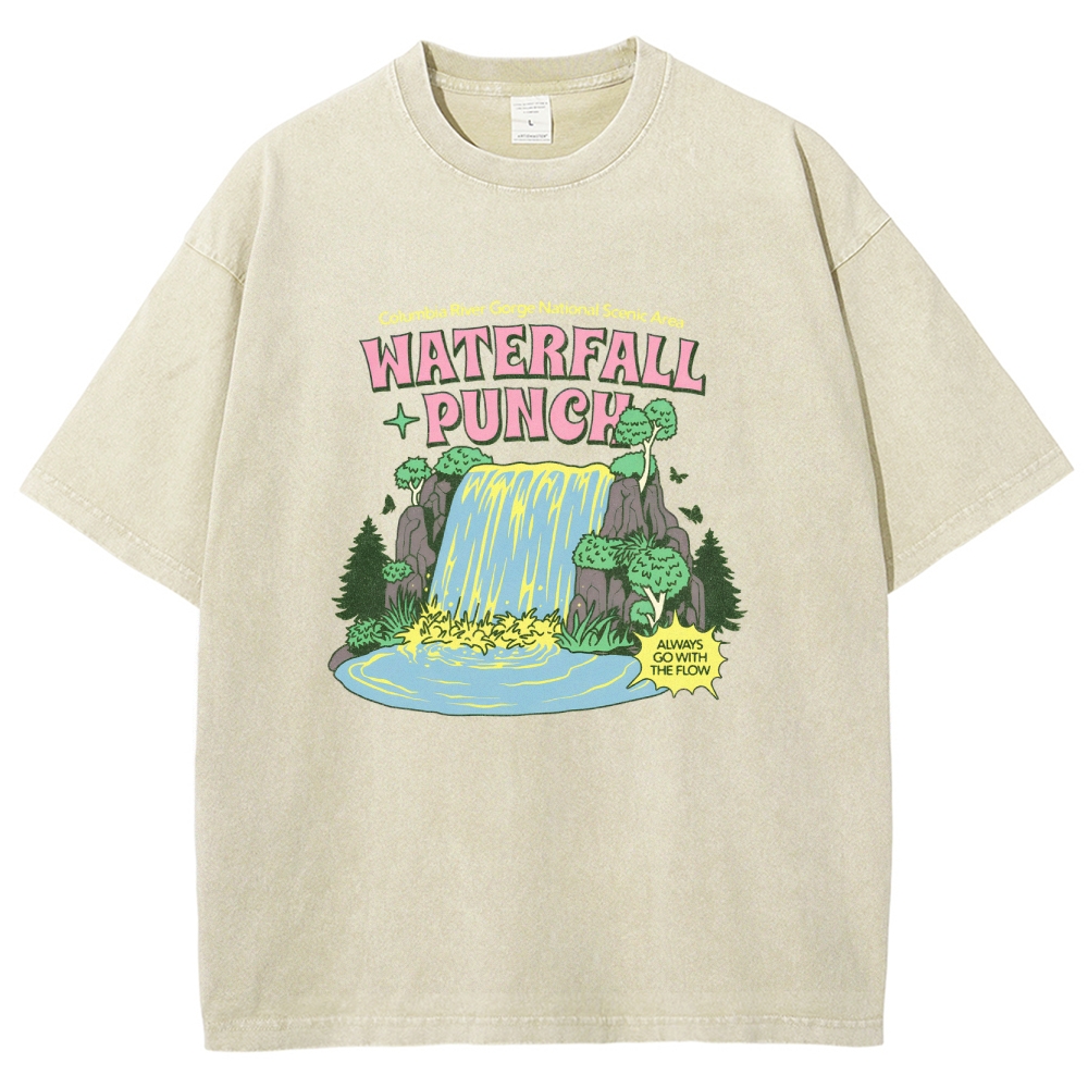 Washed T-Shirt | Waterfall Punch Unisex Fit | TIDESENCE