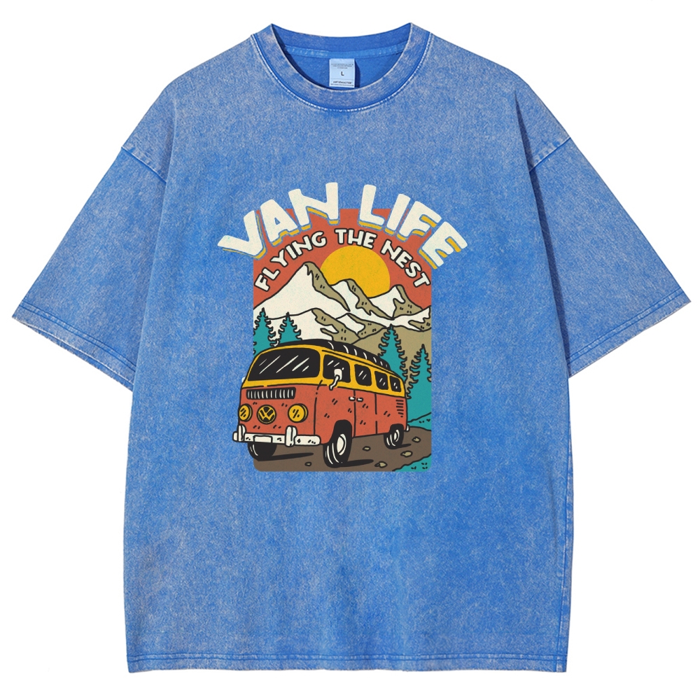 Washed T-Shirt | Adventure Journey Unisex Fit Van Life | TIDESENCE