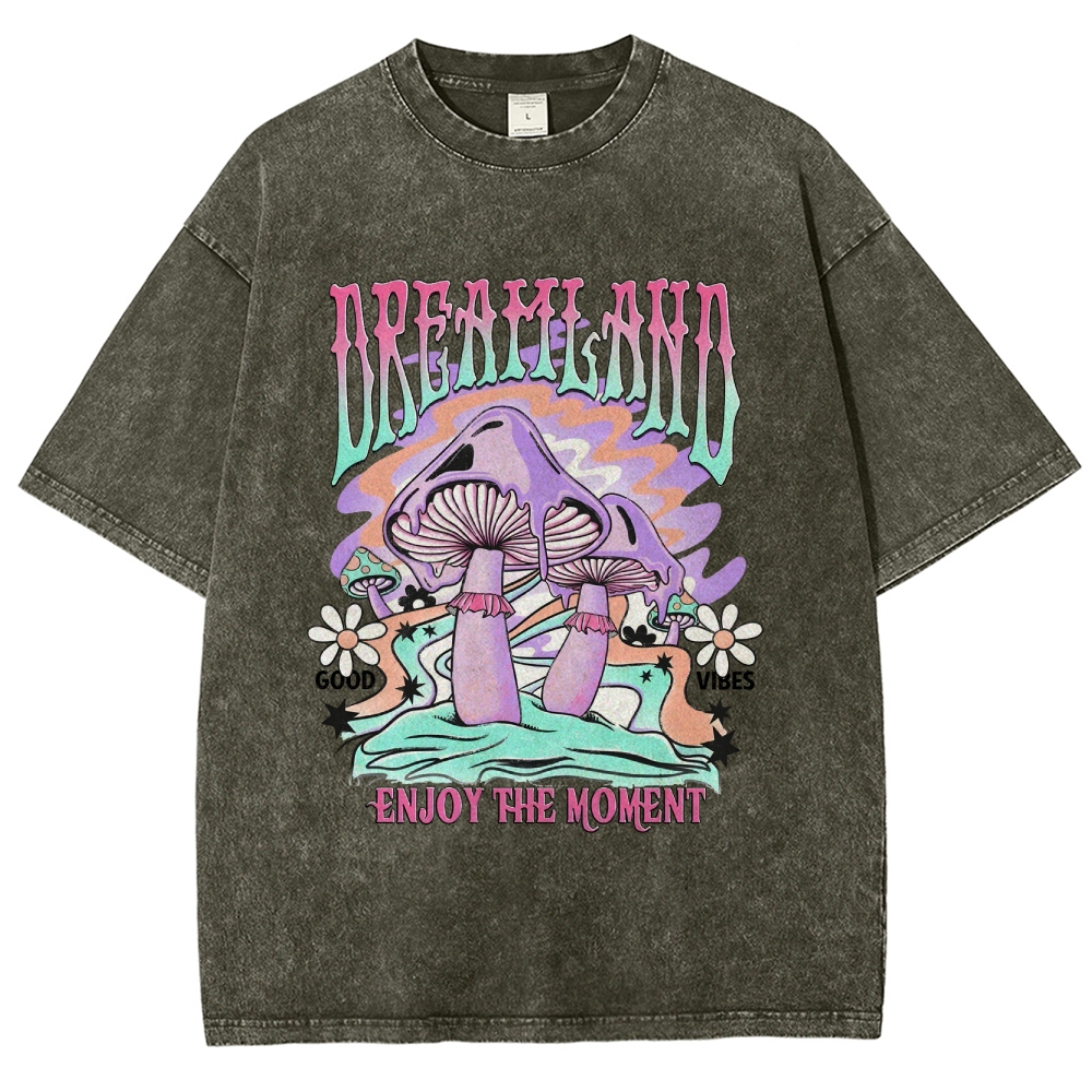 Washed T-Shirt | Forest Dreamland Unisex Enjoy The Moment | TIDESENCE