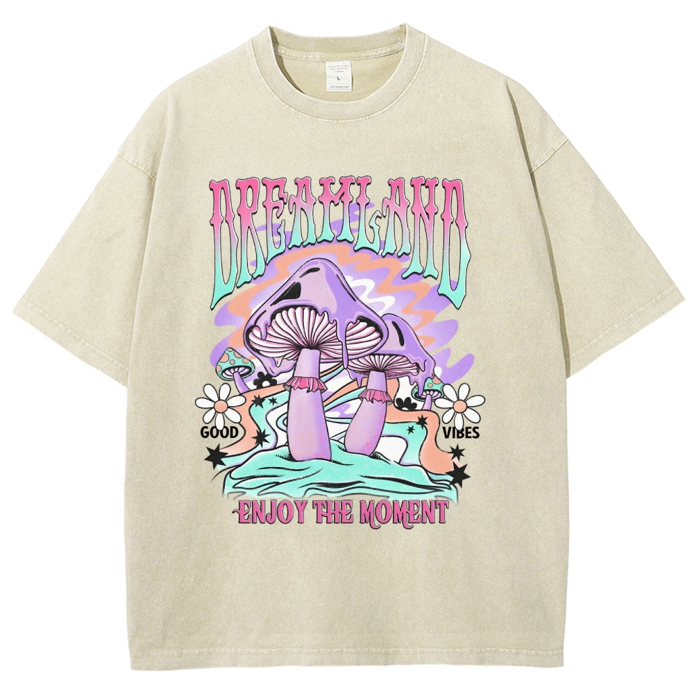 Washed T-Shirt | Forest Dreamland Unisex Enjoy The Moment | TIDESENCE