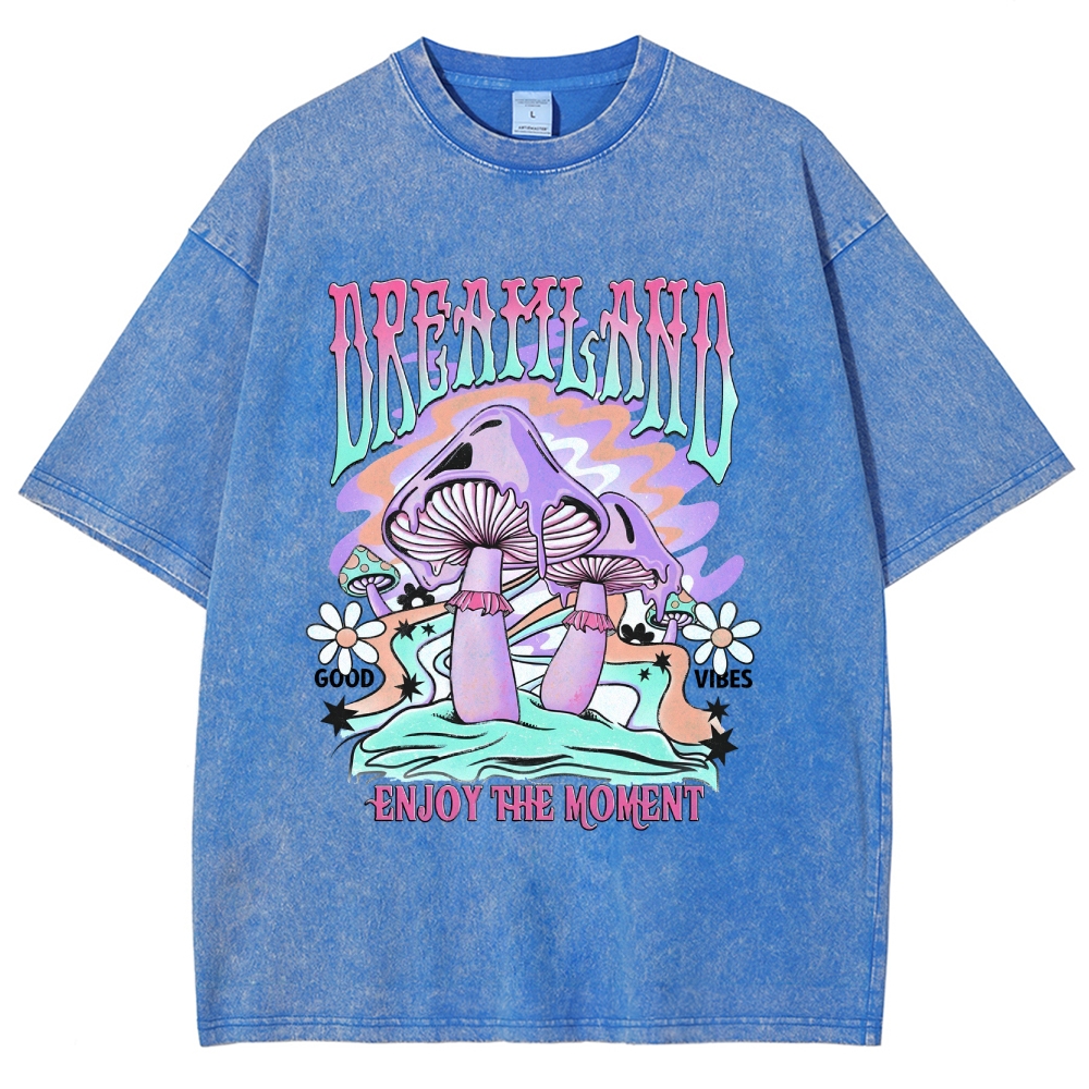 Washed T-Shirt | Forest Dreamland Unisex Enjoy The Moment | TIDESENCE