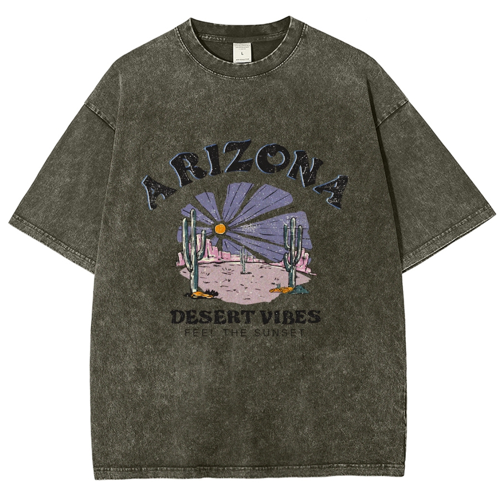 Washed T-Shirt | Arizona Unisex Fit Desert Vibes | TIDESENCE
