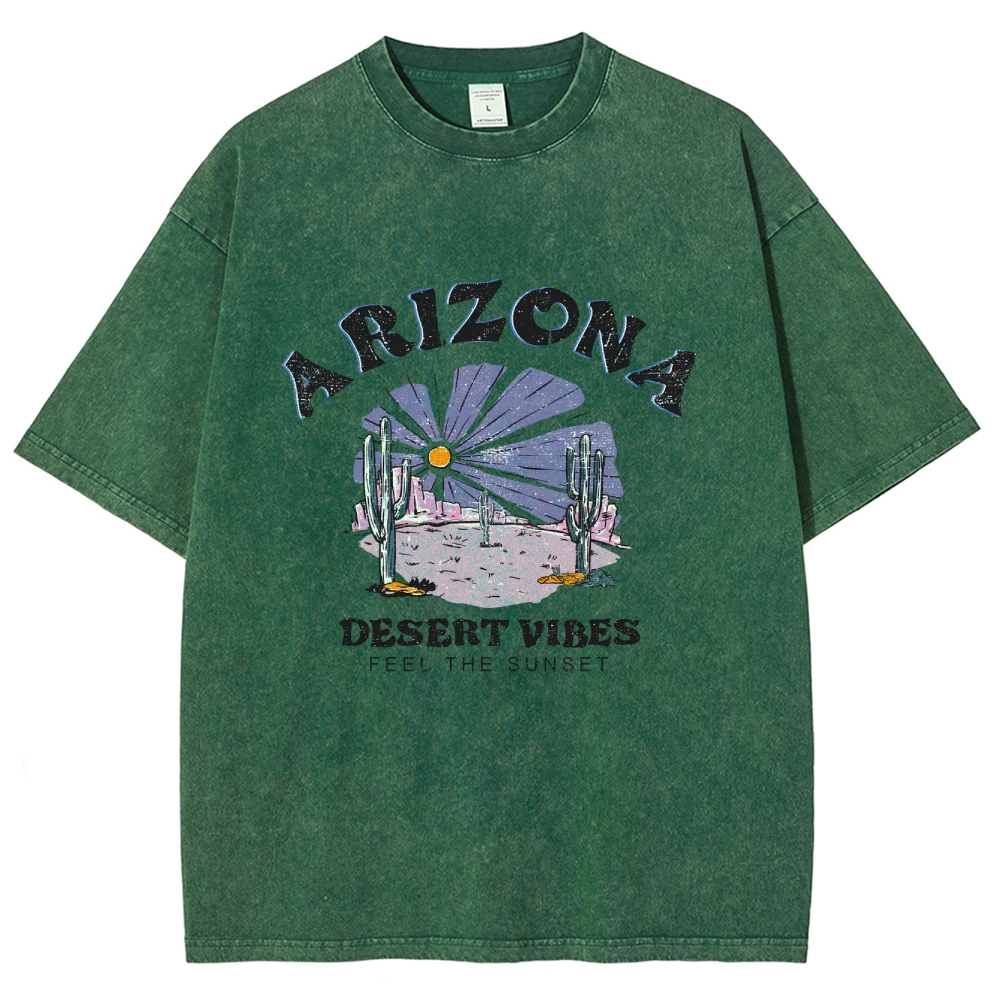 Washed T-Shirt | Arizona Unisex Fit Desert Vibes | TIDESENCE